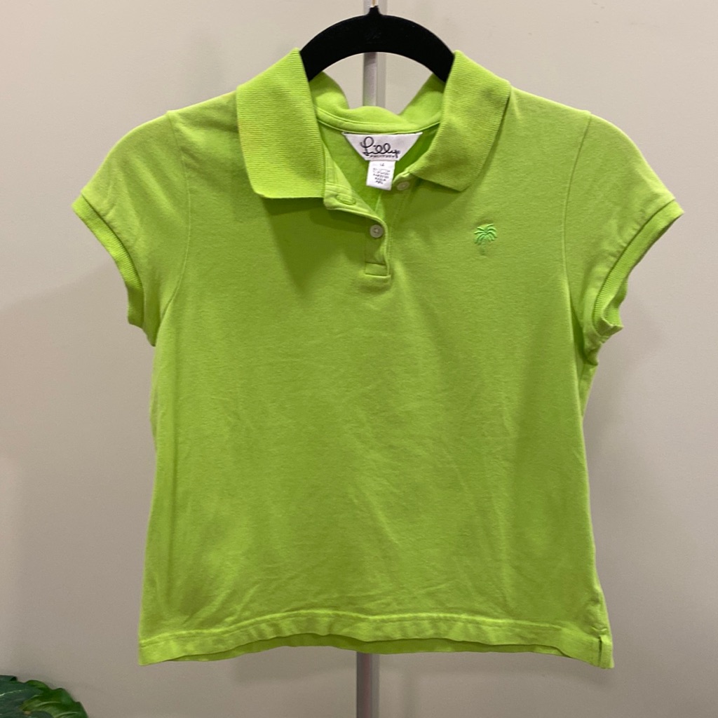 Lilly Pulitzer White Tag Girls Lime Green Polo Shirt
